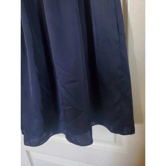 White by Vera Wang Navy Blue Fit and Flare Back Bow Mini Cocktail Dress, Size 14 - Picture 7 of 13